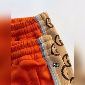 GUCCI Брюки с тканым поясом, оранжевые