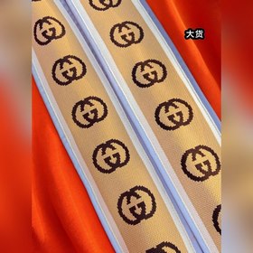 GUCCI Брюки с тканым поясом, оранжевые