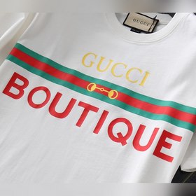 Gucci Мужская и женская классическая футболка с контрастными кра
