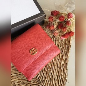 Короткий кожаный кошелек GUCCI, артикул： 456122 Импортная натурал