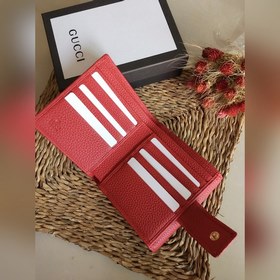 Короткий кожаный кошелек GUCCI, артикул： 456122 Импортная натурал