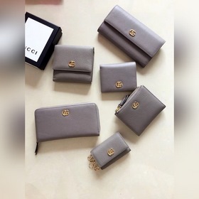 Короткий кожаный кошелек GUCCI, артикул： 456122 Импортная натурал