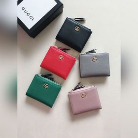GUCCI Кожаный кошелек с двумя металлическими застежками, модель 4