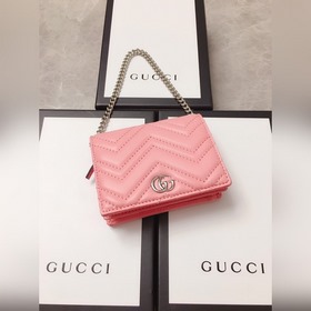 GUCCI Весна-лето Новый цвет макарон Снимаемый мини-кошелек с цепо