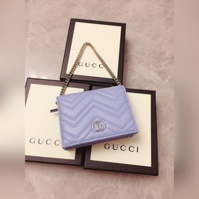 GUCCI Весна-лето Новый цвет макарон Снимаемый мини-кошелек с цепо