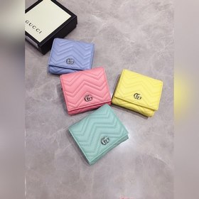 GUCCI Весенне-летний кошелек короткого типа в новых цветах макаро