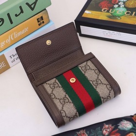 GUCCI Артикул： 523174 Коричневый ПВХ Кожа Новая модель кошелька