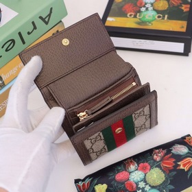GUCCI Артикул： 523174 Коричневый ПВХ Кожа Новая модель кошелька