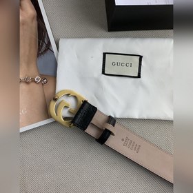 GUCCI Пояс двойной пряжкой G Изготовлен из кожи Gucci Signature с