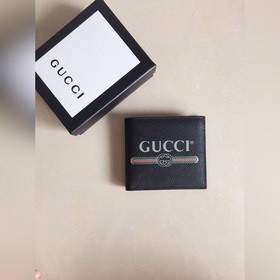 GUCCI Мужской кошелек Модель： 4900031000 Черный Новый логотип вып