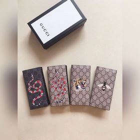 GUCCI Стиль с полосками змеиным принтом  Мужской кошелек Модел
