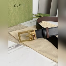 Двусторонний ремень Gucci, импортный, из натуральной кожи, с пово