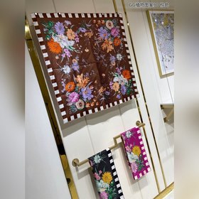GUCCI GG растительный узор 90 шелковый платок 100% шелк высшего