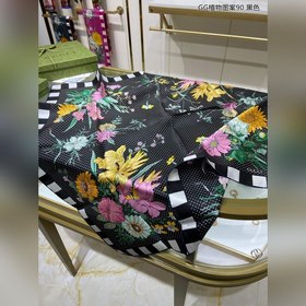 GUCCI GG растительный узор 90 шелковый платок 100% шелк высшего к