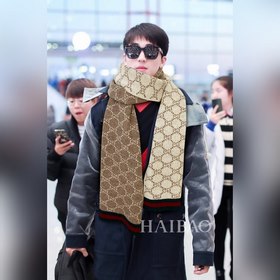 GUCCI GG тканый шарф из 100% кашемира Отличный дизайн и материал