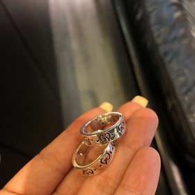 Gucci Ghost серебряное кольцо 6 мм, пара, для близких друзей