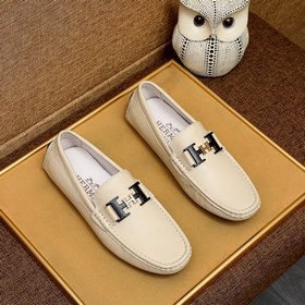 HERMES Черные классические туфли с закрытым носком Изготовлены из