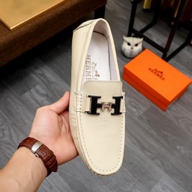 HERMES Черные классические туфли с закрытым носком Изготовлены из