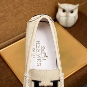 HERMES Черные классические туфли с закрытым носком Изготовлены из