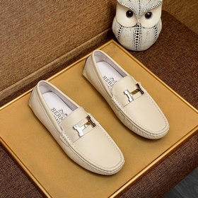 HERMES Черные классические туфли с закрытым носком Изготовлены из