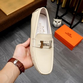 HERMES Черные классические туфли с закрытым носком Изготовлены из