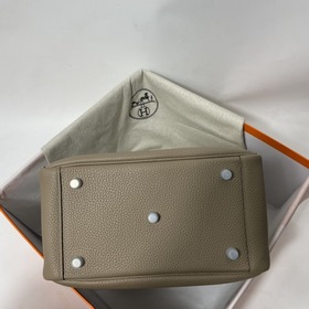 Hermès Импортная сумка из кожи TC серебристо-золотыми застежками 