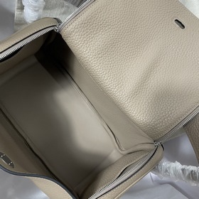 Hermès Импортная сумка из кожи TC серебристо-золотыми застежками 
