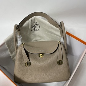Hermès Импортная сумка из кожи телячьей кожи серебристыми застежк
