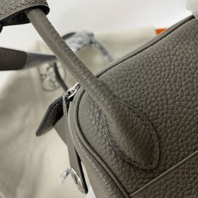Hermès Импортная сумка из кожи TC серебристо-золотыми застежками 