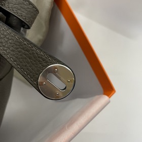 Hermès Импортная сумка из кожи TC серебристо-золотыми застежками 