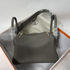 Hermès Импортная сумка из кожи TC серебристо-золотыми застежками 
