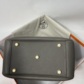 Hermès Импортная сумка из кожи TC серебристо-золотыми застежками 
