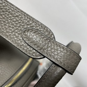 Hermès Импортная сумка из кожи TC серебристо-золотыми застежками 
