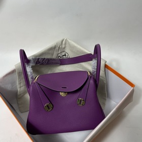 Hermès Импортная сумка из кожи TC с фиолетово-золотой пряжкой Сум