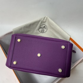 Hermès Импортная сумка из кожи TC с фиолетово-золотой пряжкой Сум