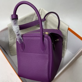 Hermès Импортная сумка из кожи TC с фиолетово-золотой пряжкой Сум