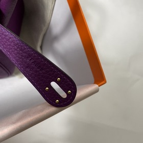 Hermès Импортная сумка из кожи TC с фиолетово-золотой пряжкой Сум