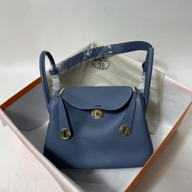 Hermès Импортная сумка из кожи TC с матово-синей и золотой застеж