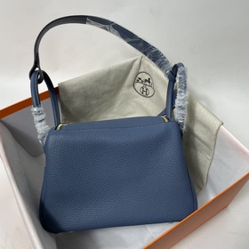 Hermès Импортная сумка из кожи TC с матово-синей и золотой застеж