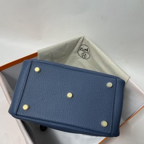 Hermès Импортная сумка из кожи TC с матово-синей и золотой застеж