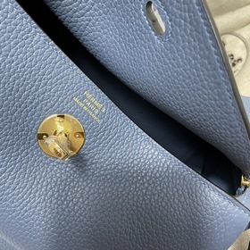 Hermès Импортная сумка из кожи TC с матово-синей и золотой застеж