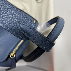 Hermès Импортная сумка из кожи TC с матово-синей и золотой застеж