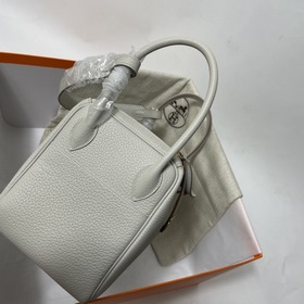 Hermès Импортная сумка из телячьей кожи с жемчужно-серыми серебря