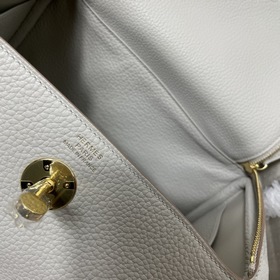 Hermès Импортная сумка из телячьей кожи с жемчужно-серыми серебря