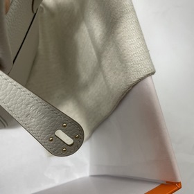 Hermès Импортная сумка из телячьей кожи с жемчужно-серыми серебря