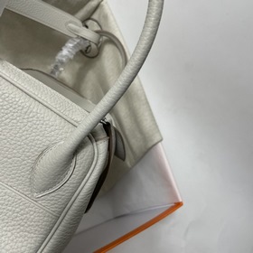 Hermès Импортная сумка из телячьей кожи с жемчужно-серыми серебря