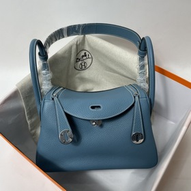 Hermès Импортная сумка из кожи TC, джинсовый синий с золотыми сер