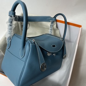 Hermès Импортная сумка из кожи TC, джинсовый синий с золотыми сер