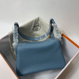Hermès Импортная сумка из кожи TC, джинсовый синий с золотыми сер