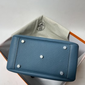 Hermès Импортная сумка из кожи TC, джинсовый синий с золотыми сер